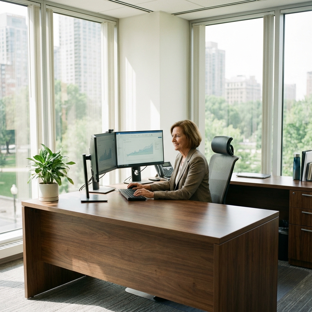 Administrator reviewing analytics